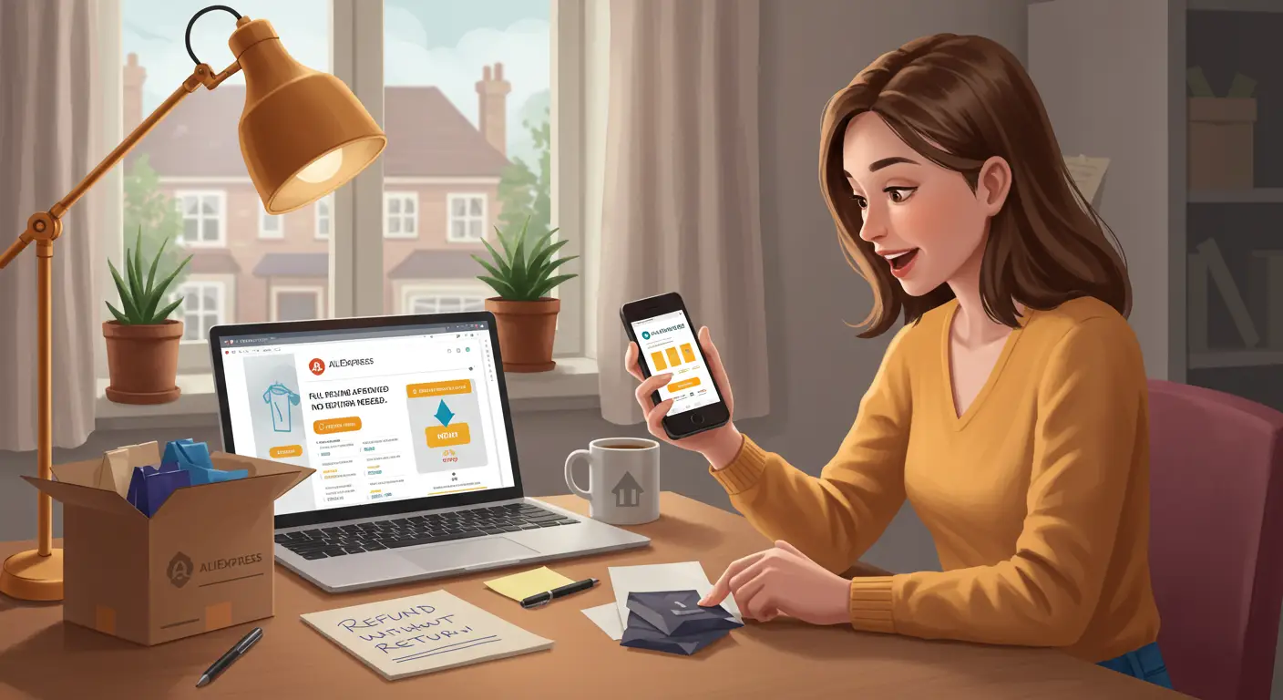 A smartphone displaying the AliExpress app with a