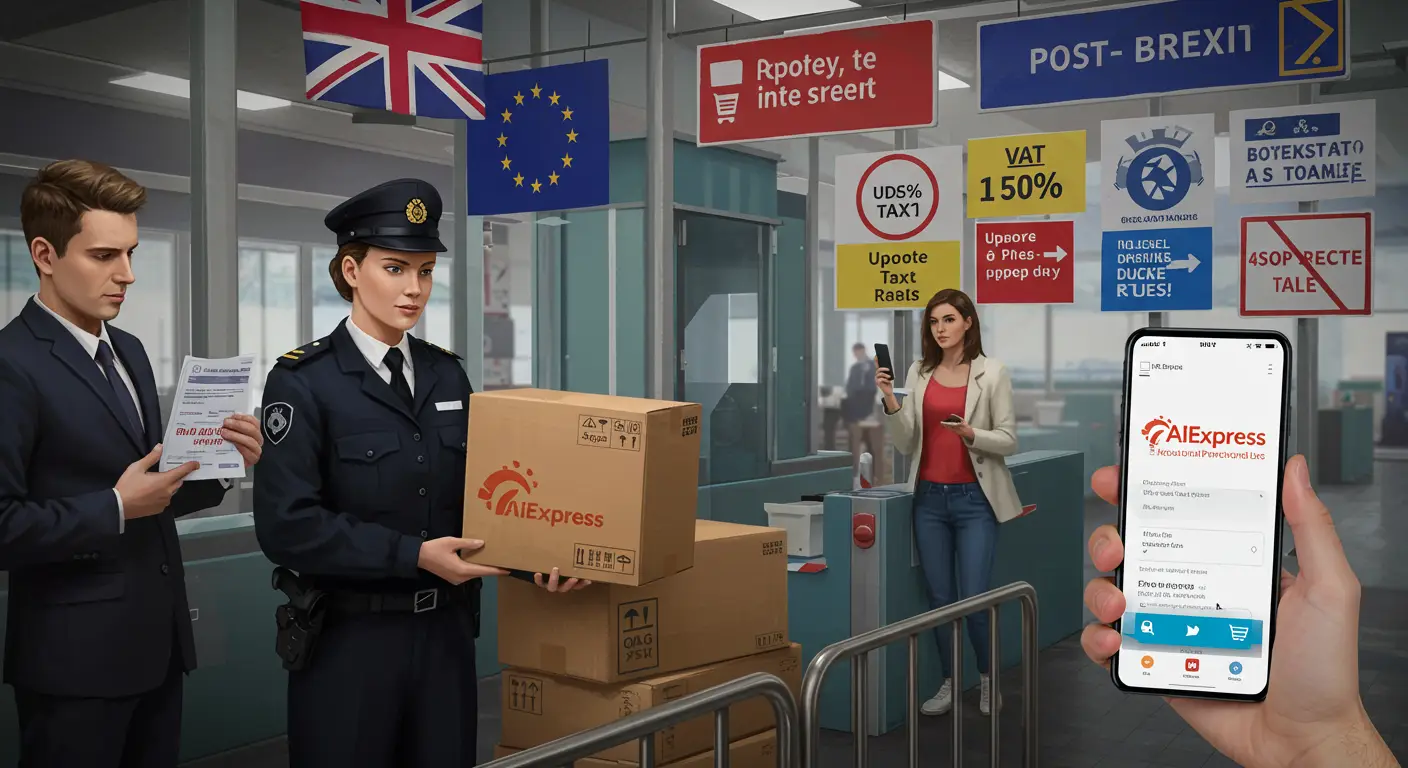After Brexit, AliExpress orders shipped to the UK are now subject to UK VAT and customs duties, with VAT automatically collected at checkout for orders under £135 and possible additional customs fees for higher-value purchases.