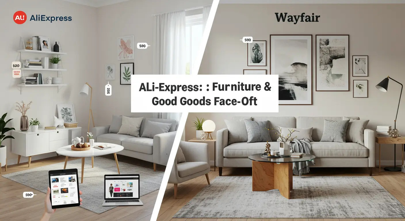 AliExpress offers a vast selection of budget-friendly furniture and home goods from international sellers, while Wayfair specialises in a curated range of home furnishings with a focus on quality, customer service, and faster UK delivery.