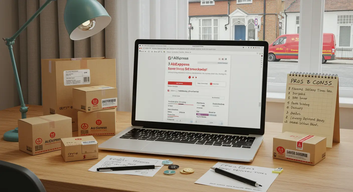 AliExpress Saver Shipping is a budget-friendly delivery option for low-value items, offering tracking and generally longer delivery times to the UK; its pros include affordable shipping costs and basic tracking, while its cons are slower delivery speeds and limited tracking detail compared to premium options.