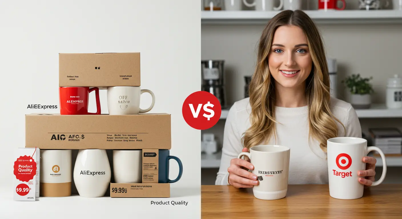 AliExpress typically offers lower prices but inconsistent product quality compared to Target, which provides more reliable quality at higher prices in the online shopping market.