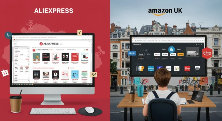 Aliexpress vs Amazon: UK online shoppers comparing product variety, delivery speed, pricing, and customer service for the best buying experience—side-by-side platform comparison.