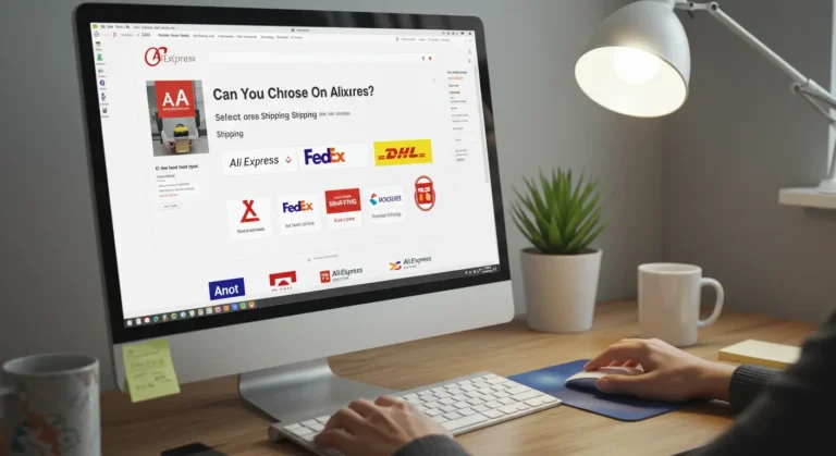 Selecting your preferred carrier option on AliExpress checkout page while online shopping, ensuring convenient and tracked delivery for your purchased items.