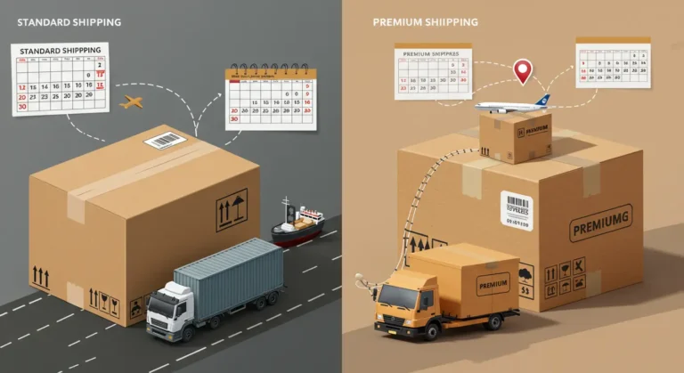 AliExpress Standard vs Premium Shipping: Comparison of delivery speed, cost, and tracking options for online shopping packages, highlighting key differences for UK buyers.