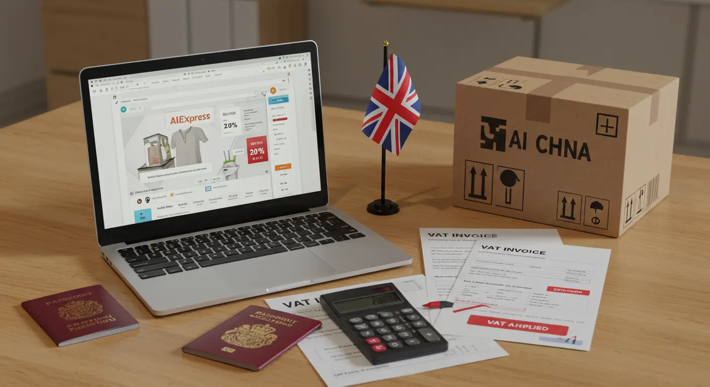For AliExpress orders delivered to the UK, VAT is charged at the point of sale on goods valued at £135 or less, and this amount is included in your checkout total.