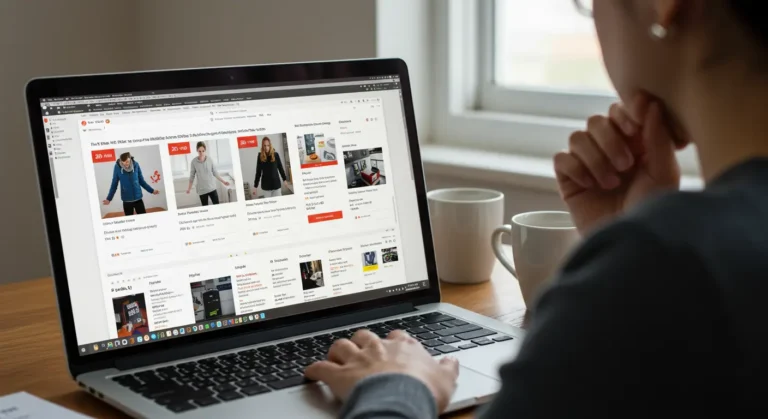 Comparing multiple products on AliExpress side-by-side, highlighting prices, reviews, and features for informed online shopping decisions, with a laptop and smartphone display.