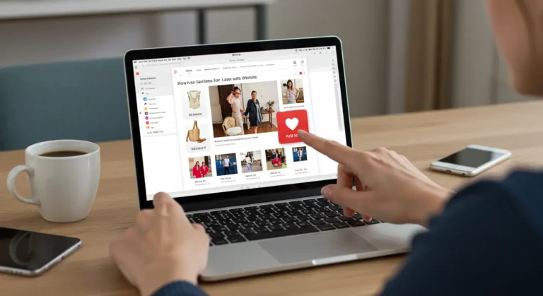 Aliexpress app screen displaying a user adding favourite products to their wishlist, saving items for later while browsing online shopping deals and offers.