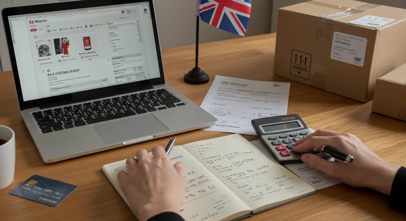 To calculate customs duty and VAT for AliExpress orders in the UK, add the product price and shipping cost, then apply the appropriate customs duty (if applicable) and 20% VAT to the total, considering any thresholds or exemptions.