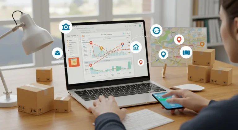 Top 5 free tools for tracking AliExpress orders in 2025, featuring online shopping interfaces, tracking dashboards, delivery icons, and package status updates.