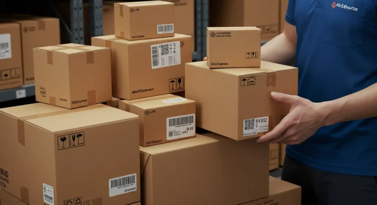 Online shopping cart displays multiple items grouped together for shipment, illustrating AliExpress’s “Consolidated Delivery” shipping option for efficient, combined package delivery.