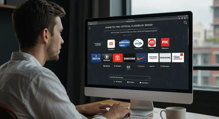 AliExpress flagship stores by brand, online shopping interface, English (UK), search bar, product listings, logos, official store badges, user browsing.