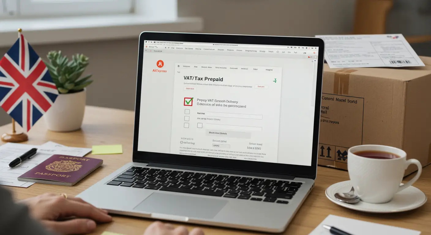 Yes, when shopping on AliExpress for delivery to the UK, you can prepay taxes and import VAT at checkout, ensuring no additional charges upon delivery.